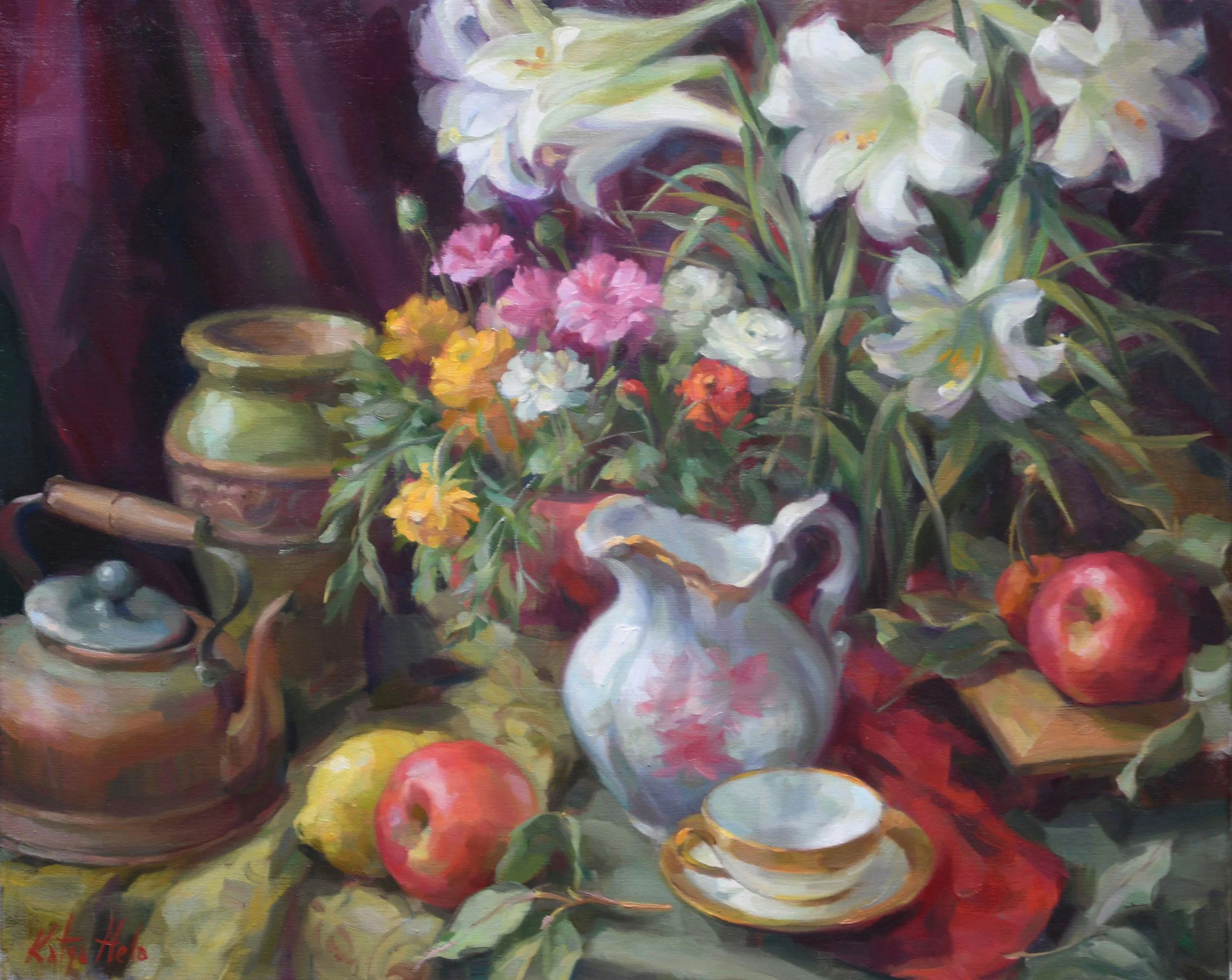 Still Life with Ranunculus and Lilies. 2017
Oil on linen
24 x 30 in (60.9 x 76.2 cm)