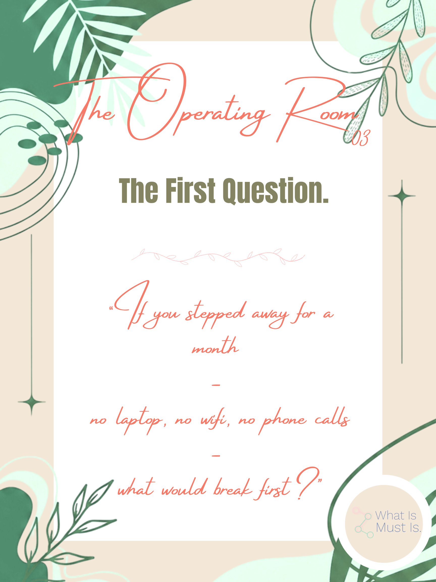 My 1st Question
