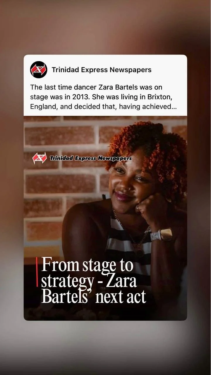 Trinidad Express Newspapers Article image of Zara Bartels, for the article on her career and new business.