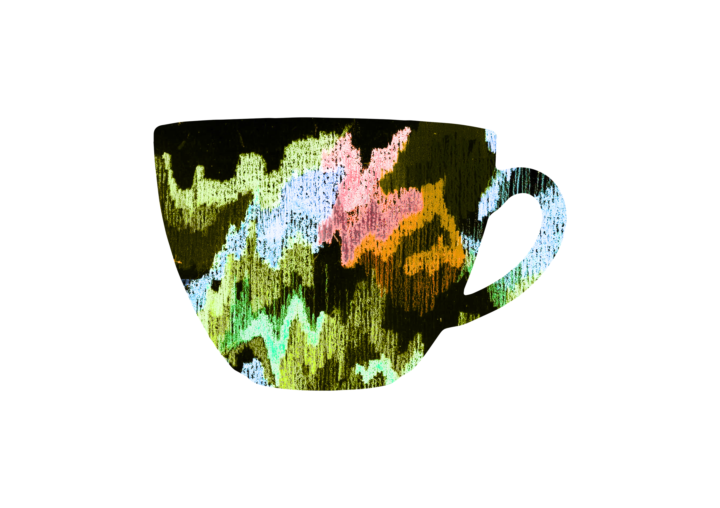 Image dégradée et pixelisée d'une surface colorée, probablement une peinture ou un graphique artistique.