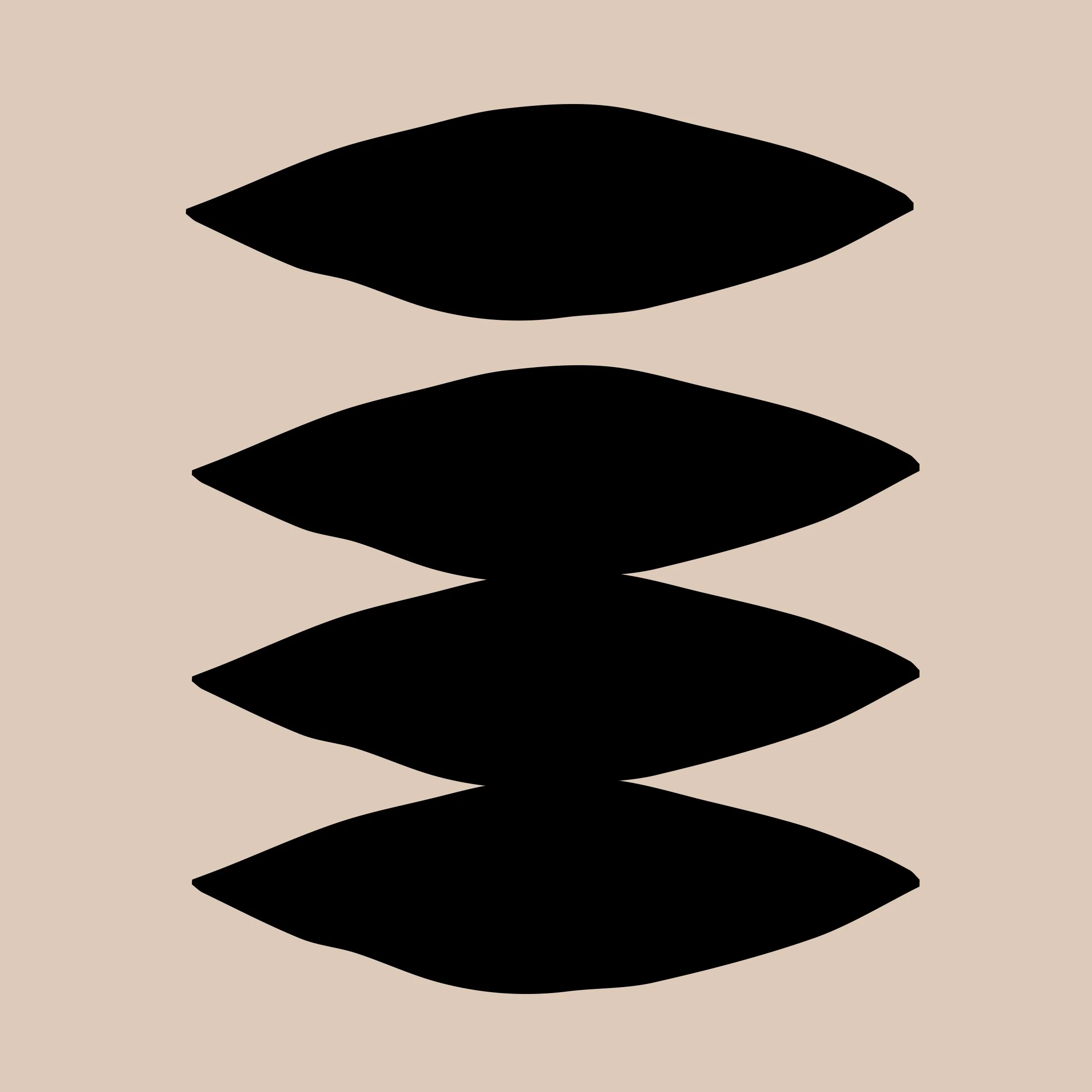 Silhouette de feuilles noires sur un fond beige clair.