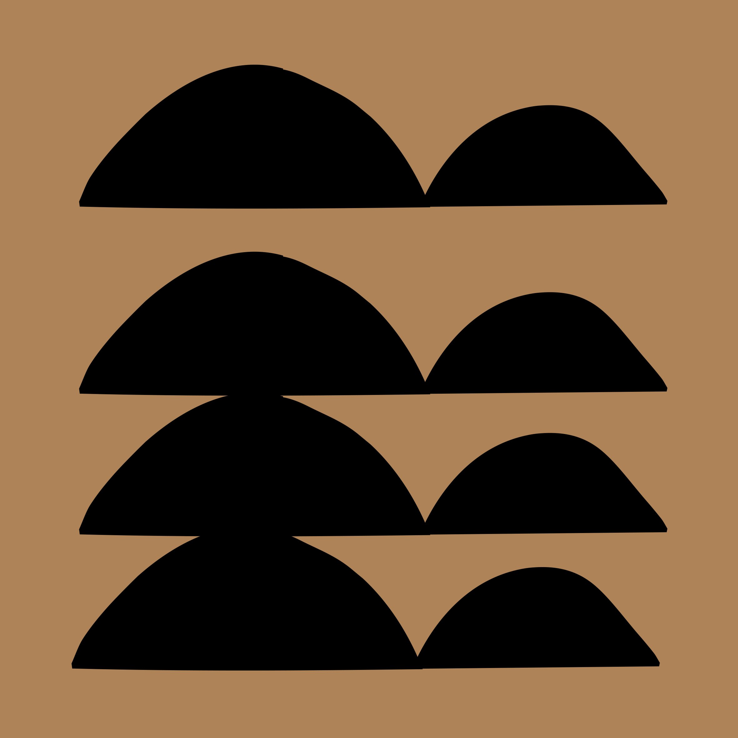 Silhouette de montagnes noires sur un fond brun
