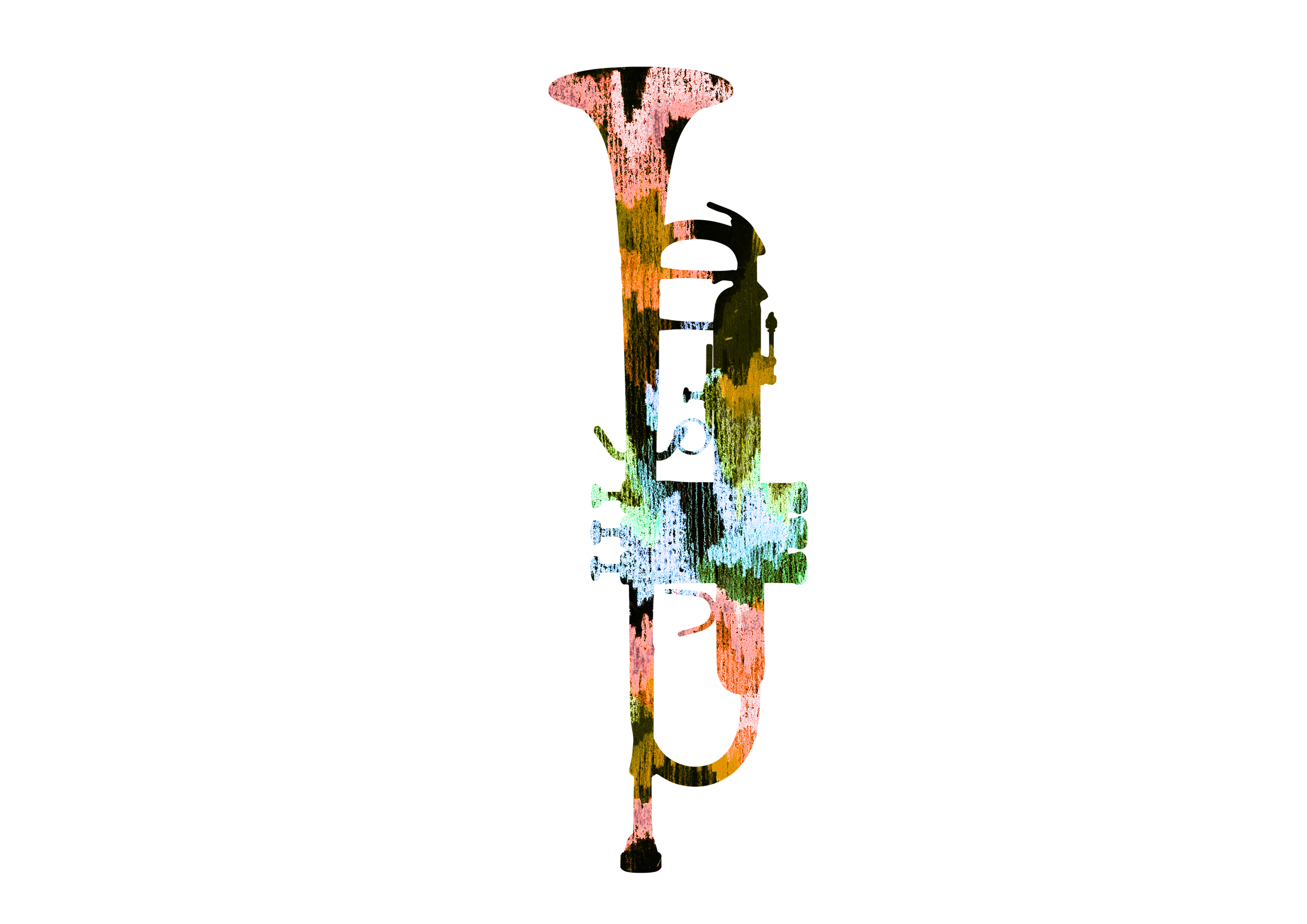 Une image d'un paysage avec un arbre en fleurs roses, un lac et un ciel bleu, mais l'image est déformée avec des glitchs et des couleurs altérées.