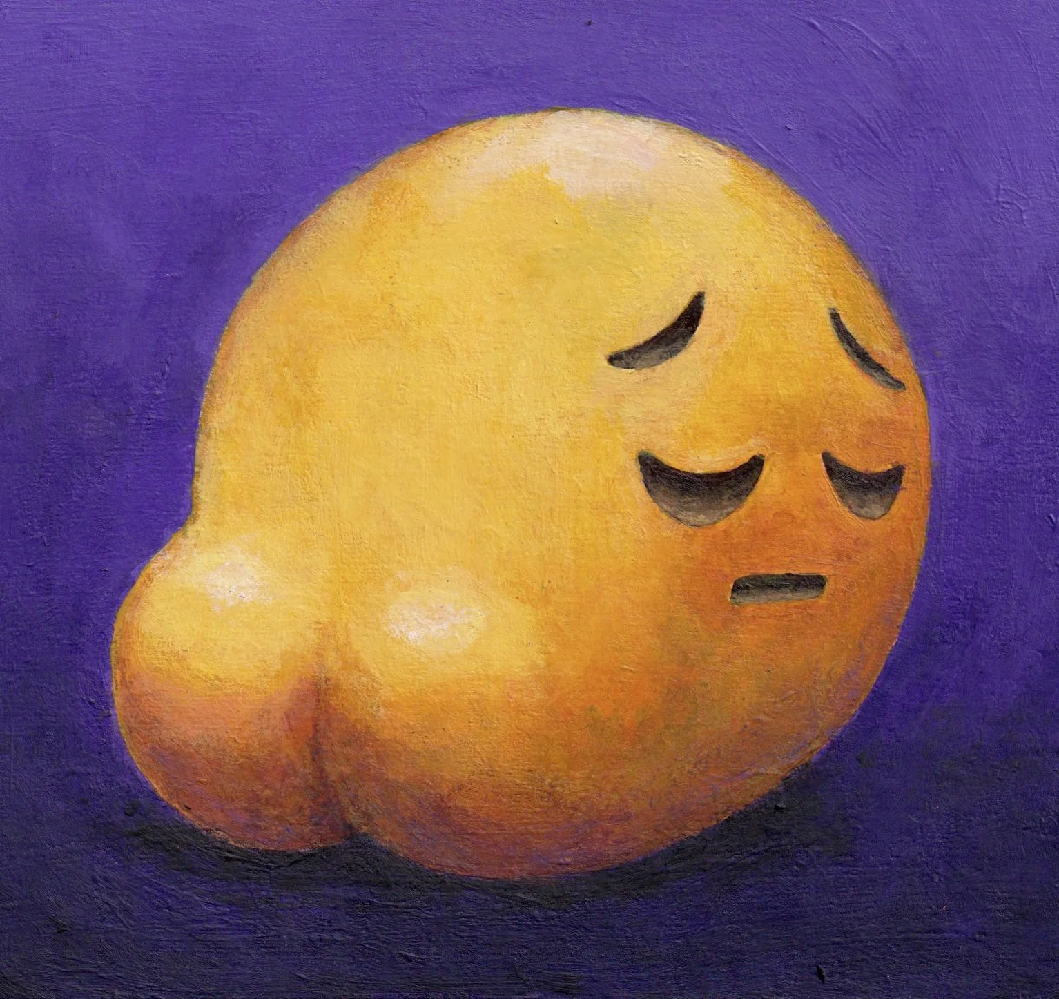 Acrylic Butt Emoji on Wood Panel