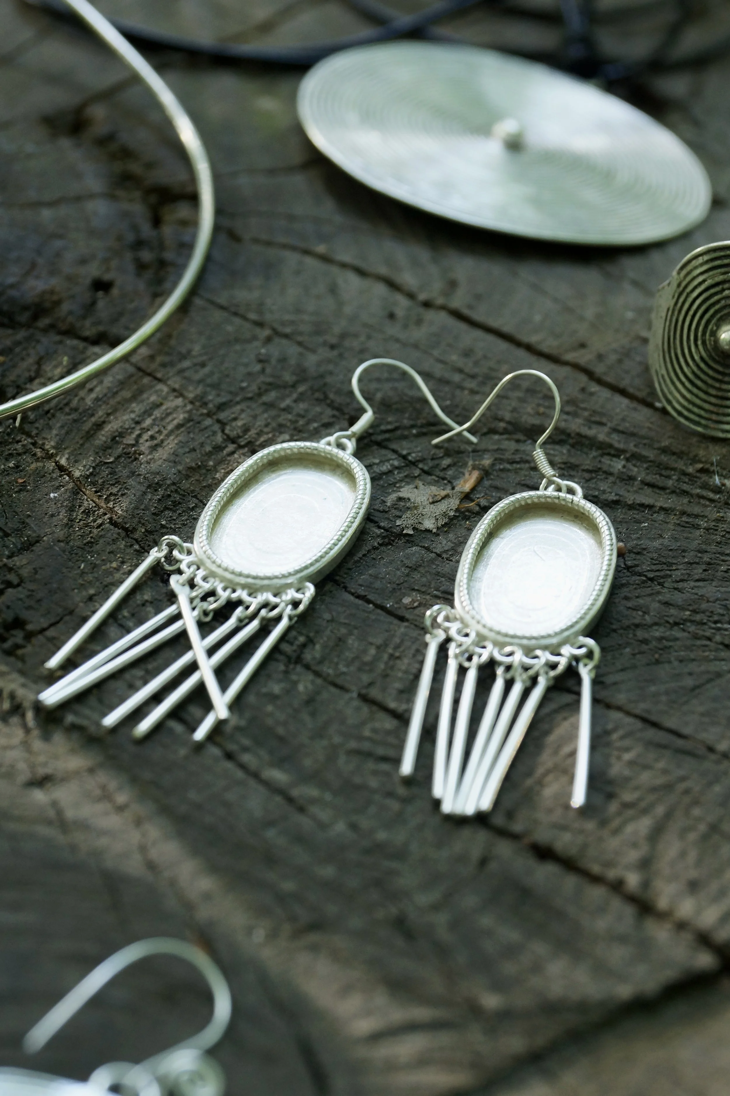 Moonlit Bark Drop Earrings