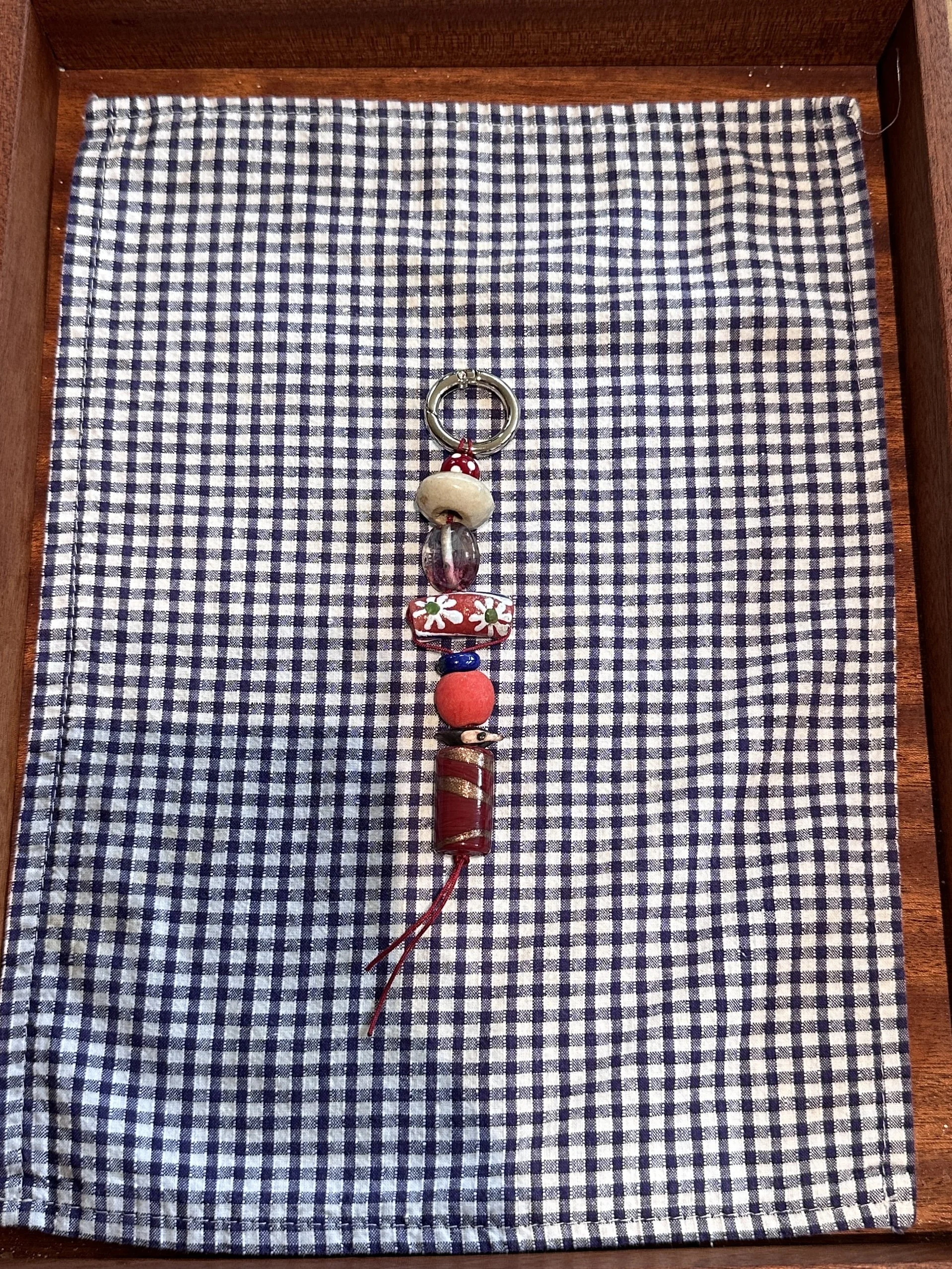 CANDY STACK 05 — Cherry Bloom Beaded Bag Charm