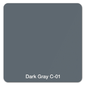 A dark gray color sample labeled 'Dark Gray C-01'
