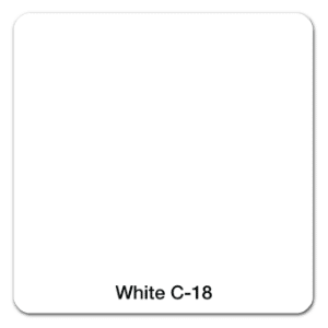 White sample card labeled 'White C-18'.