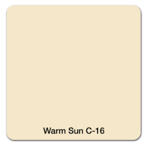 Color palette labeled "Warm Sun C-16" with a beige top section and small black text at the bottom.