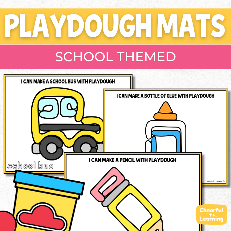 School-Themed Playdough Mats