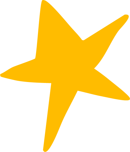 Yellow starfish on a black background.