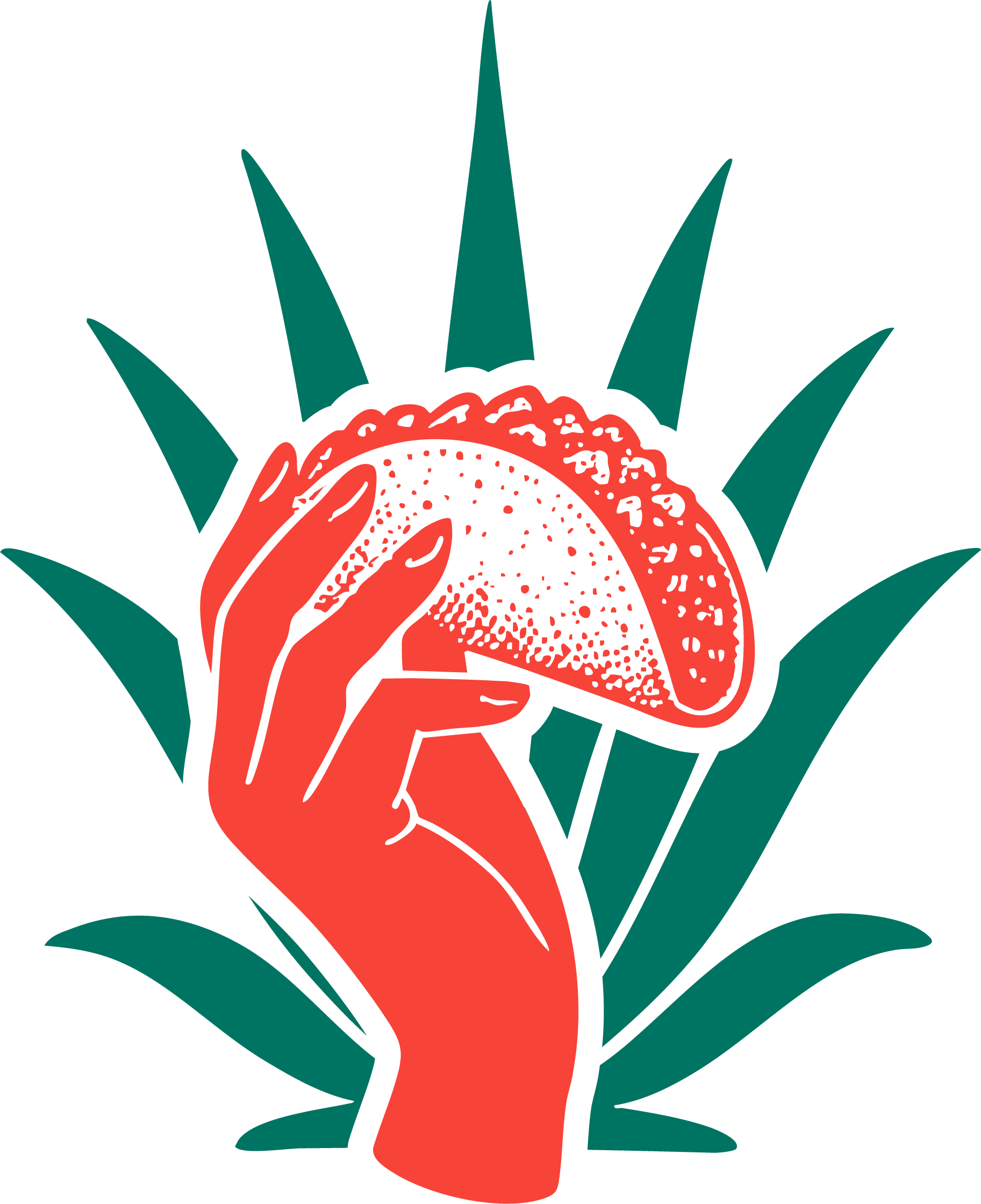 A stylized illustration of a hand holding a seed or sprout emerging from a circular base, with green leaves or petals surrounding it against a black background.