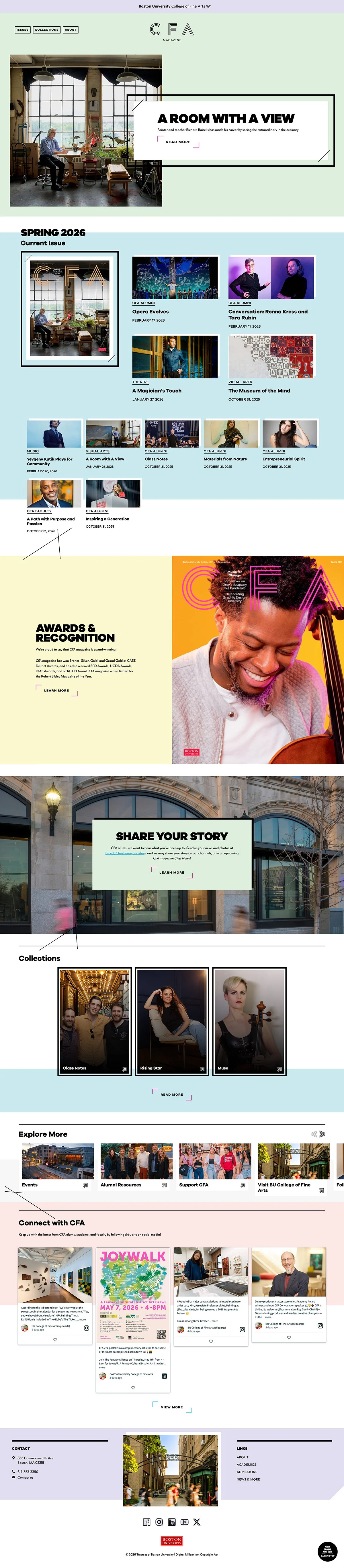 Magazine page design of CFA website