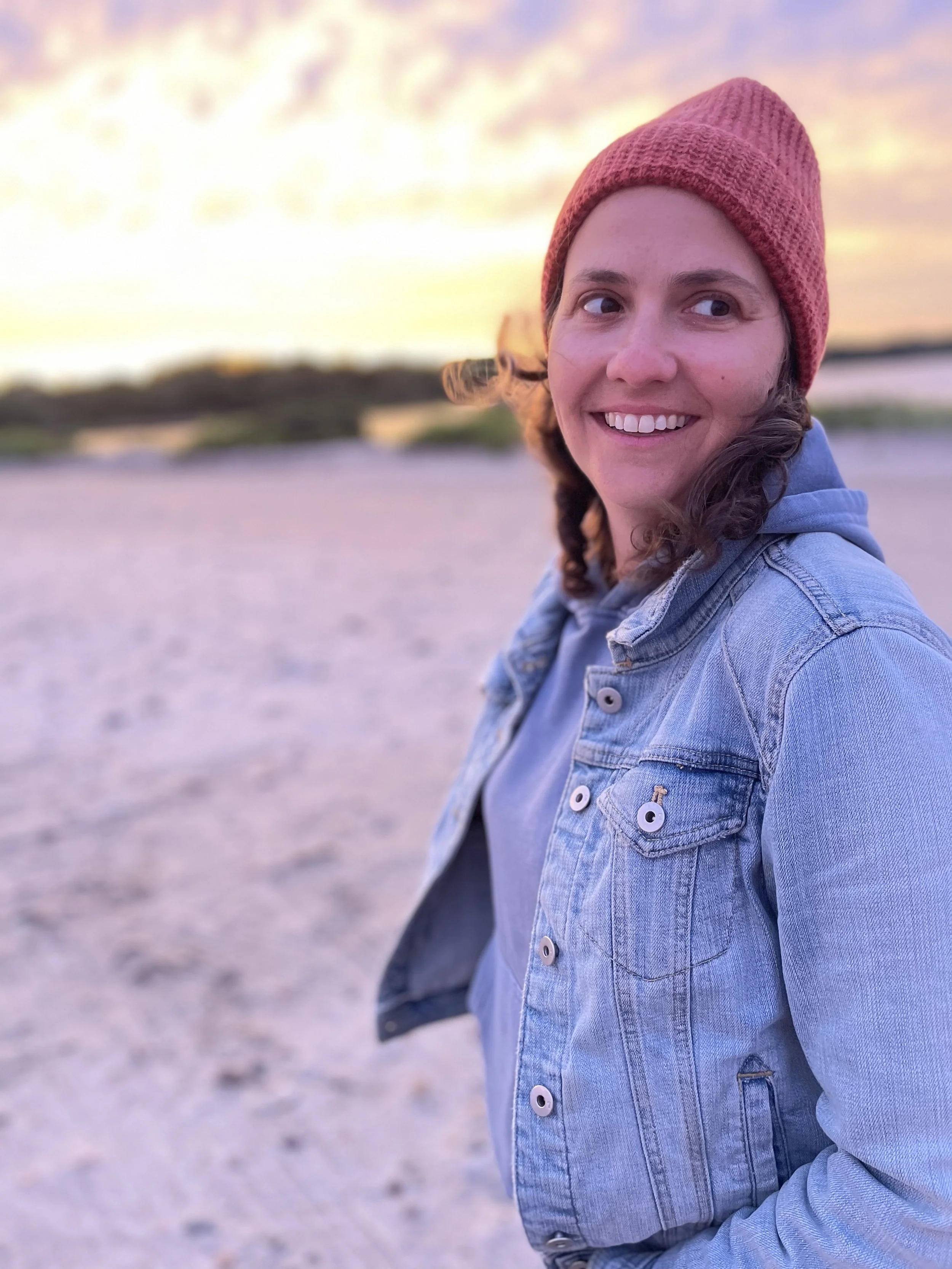 Portrait of Andrea Cacase at the beach at sunset