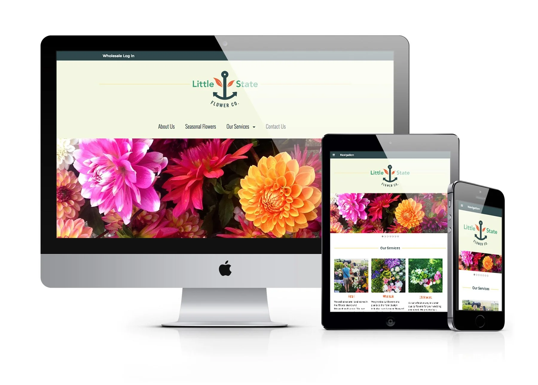 Website designed for small and large screens