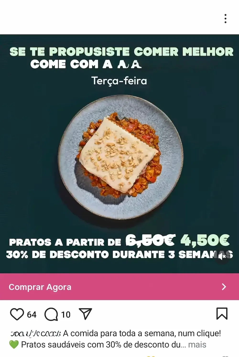 Screenshot of an online ad that has a Spanish word mixed with European Portuguese text.