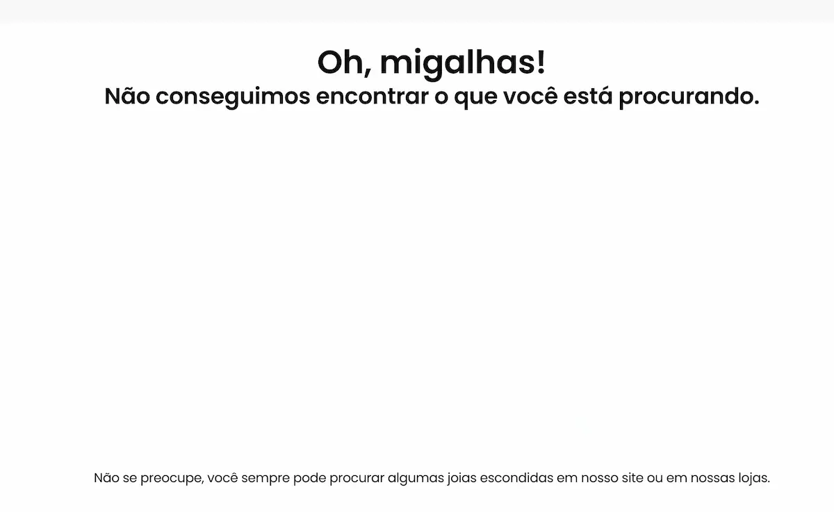 Blank screen displaying an error message