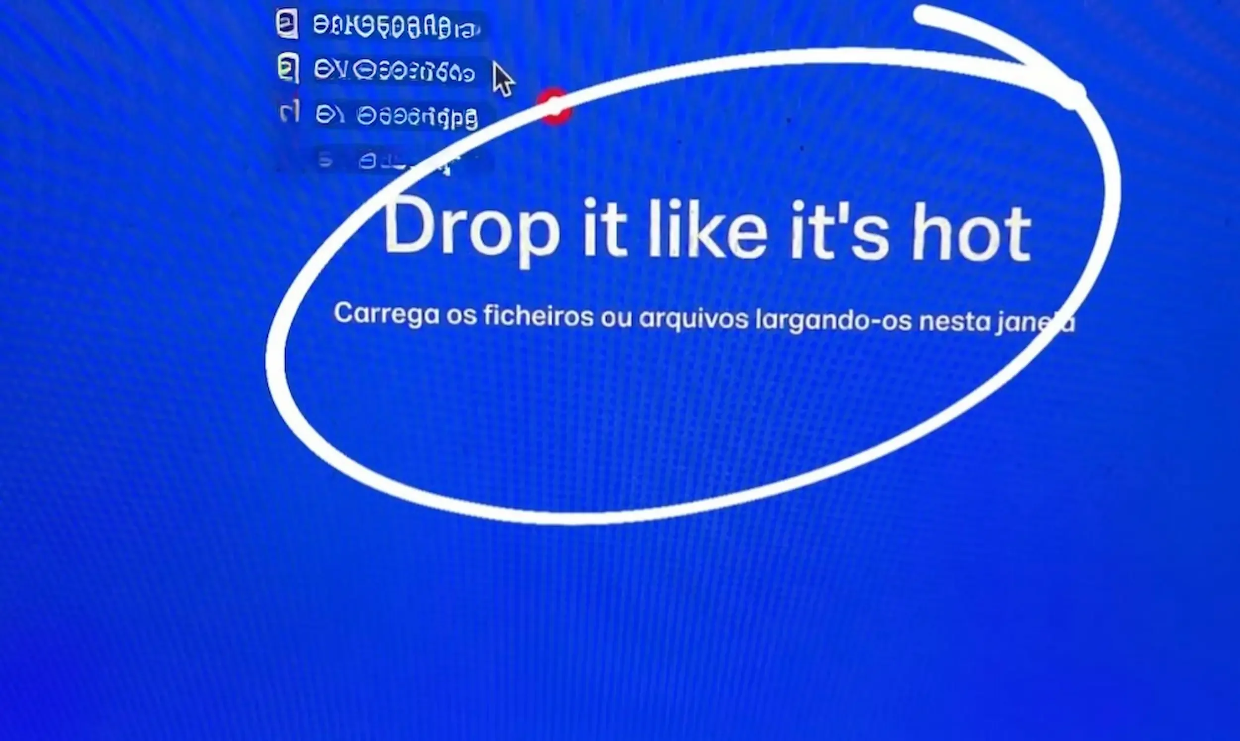 File-sharing service upload page using the phrase “Drop it like it’s hot” as a playful reference to uploading files.