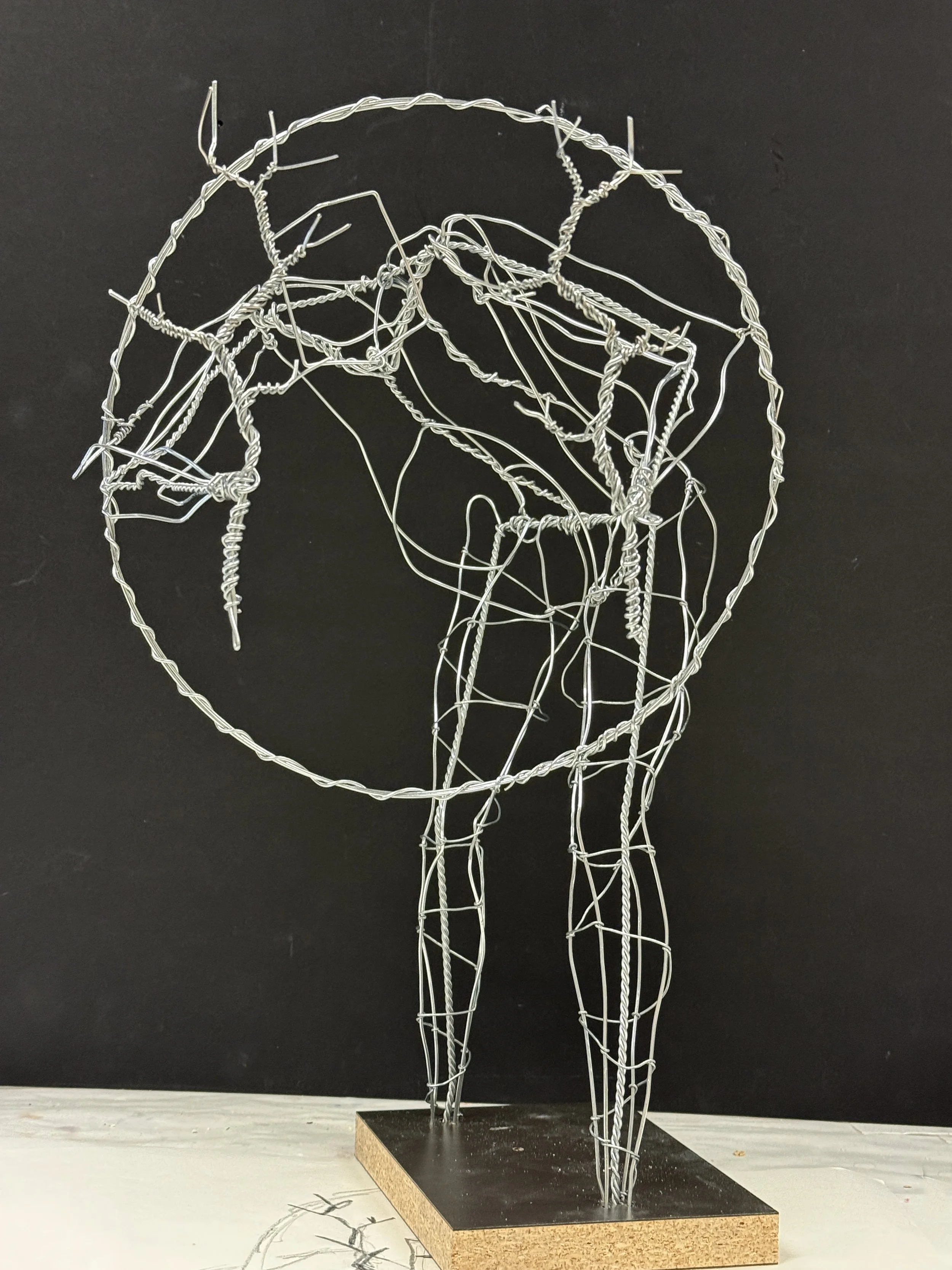 This is bones of the final sculpture with proportions, gesture and balance all clearly established.