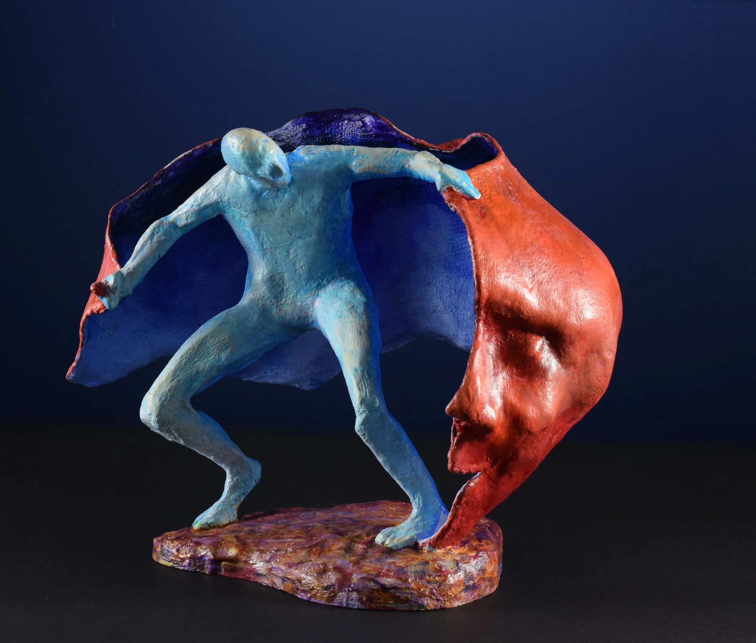 Mixed media sculpture plays with the wind