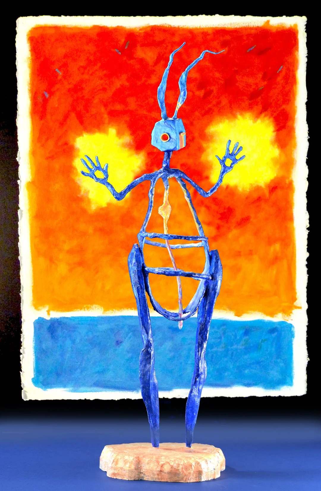 The Listener - sculpture with painting