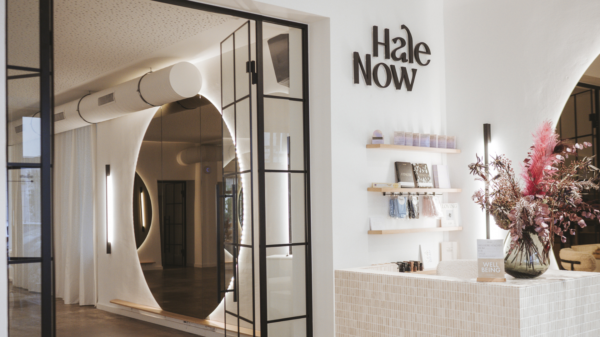 Hale.Now studio interior, referencing Hannah Birkner’s experience in boutique health, wellness and longevity brand growth.