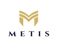 Logo with gold stylized 'M' and the word 'Metis' below it.
