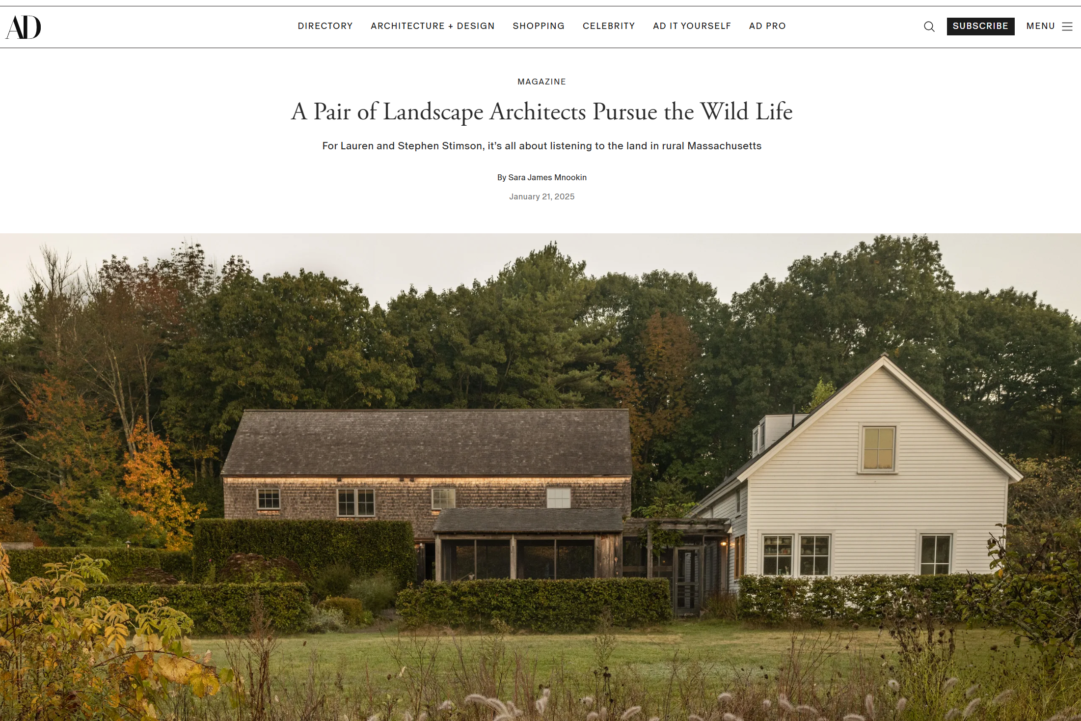 2025 January  |  Architectural Digest  |  Charbrook Farm