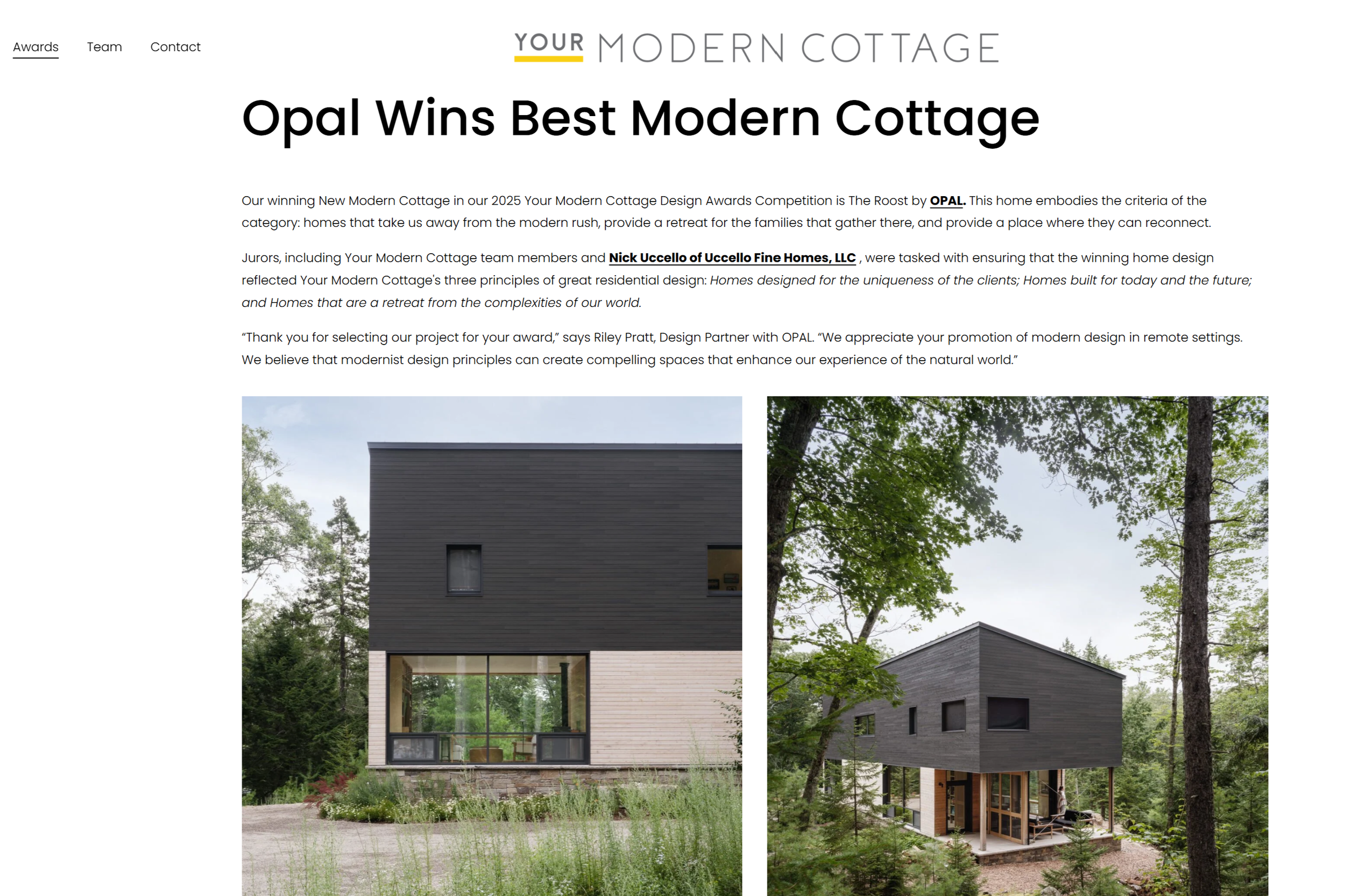 2025 July  |  Your Modern Cottage Awards  |  The Roost