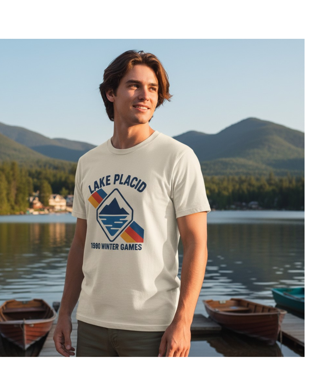 Lake Placid 1980s USA Hockey Retro T-shirt