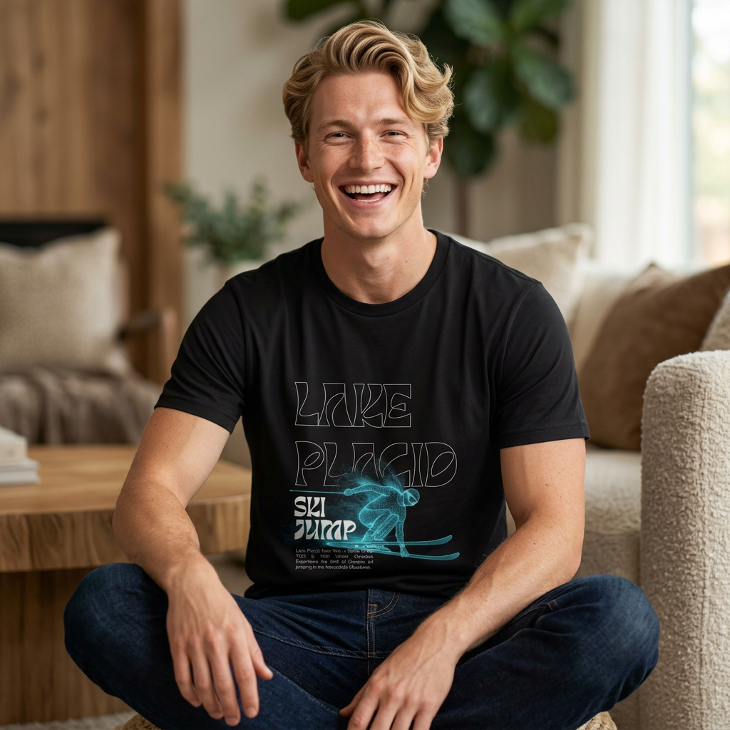 Skier Silhouette T-Shirt | Skiing Graphic, Winter Sports Tee