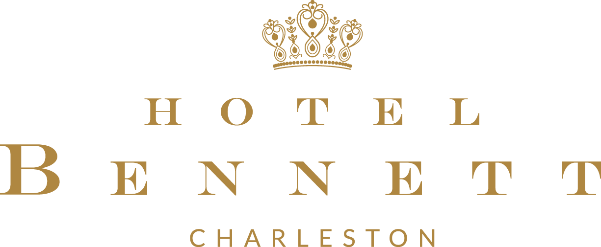 Hotel Bennett Charleston logo with a decorative gold crown above the hotel name in gold text.