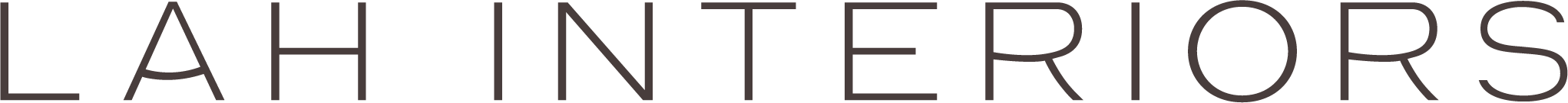 Lah Interiors logo with text in black and white.