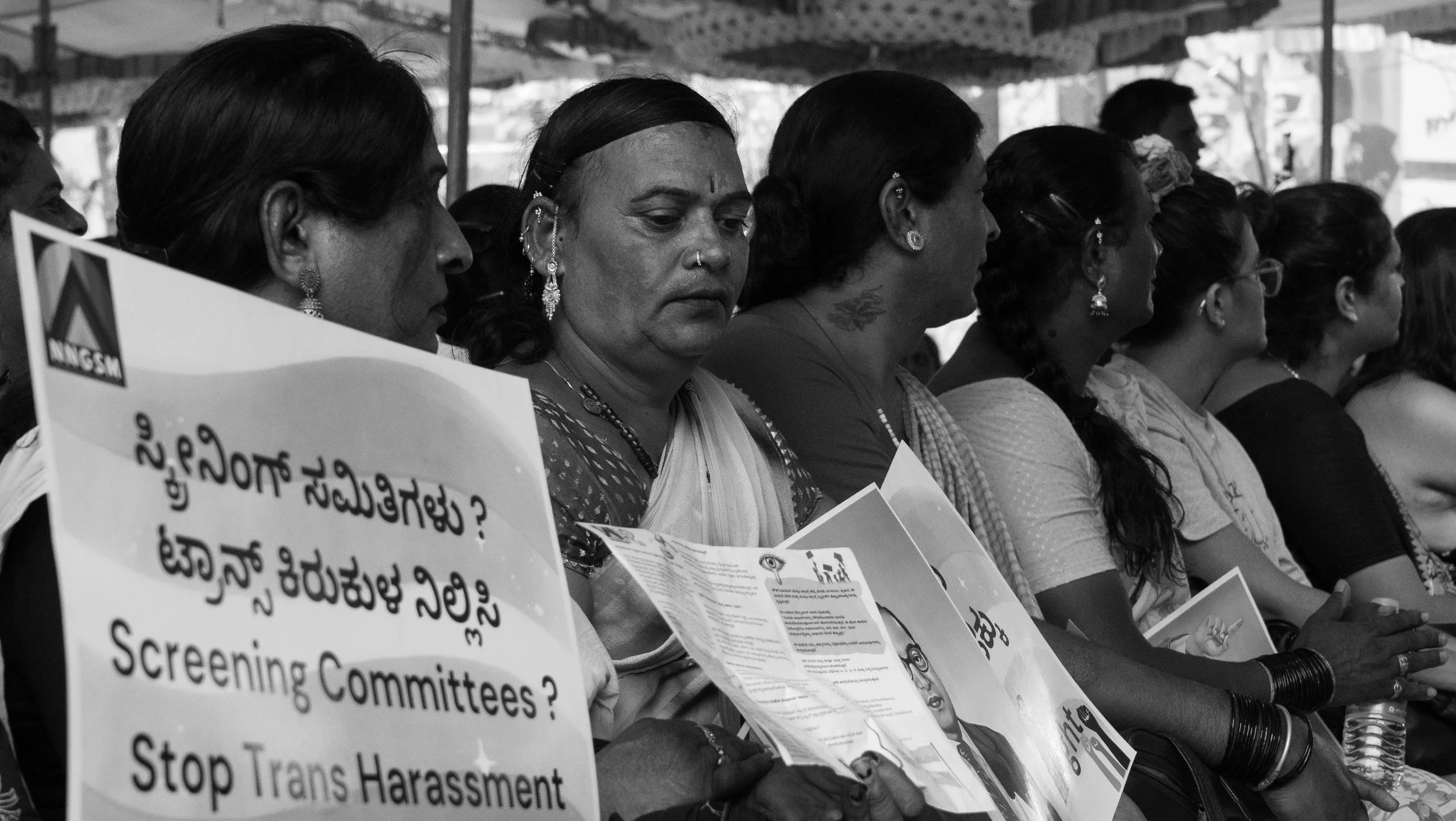 Trans women protesting for the rejection of trans amendment bill in Bengaluru, KA on Saturday, April 11, 2026.
