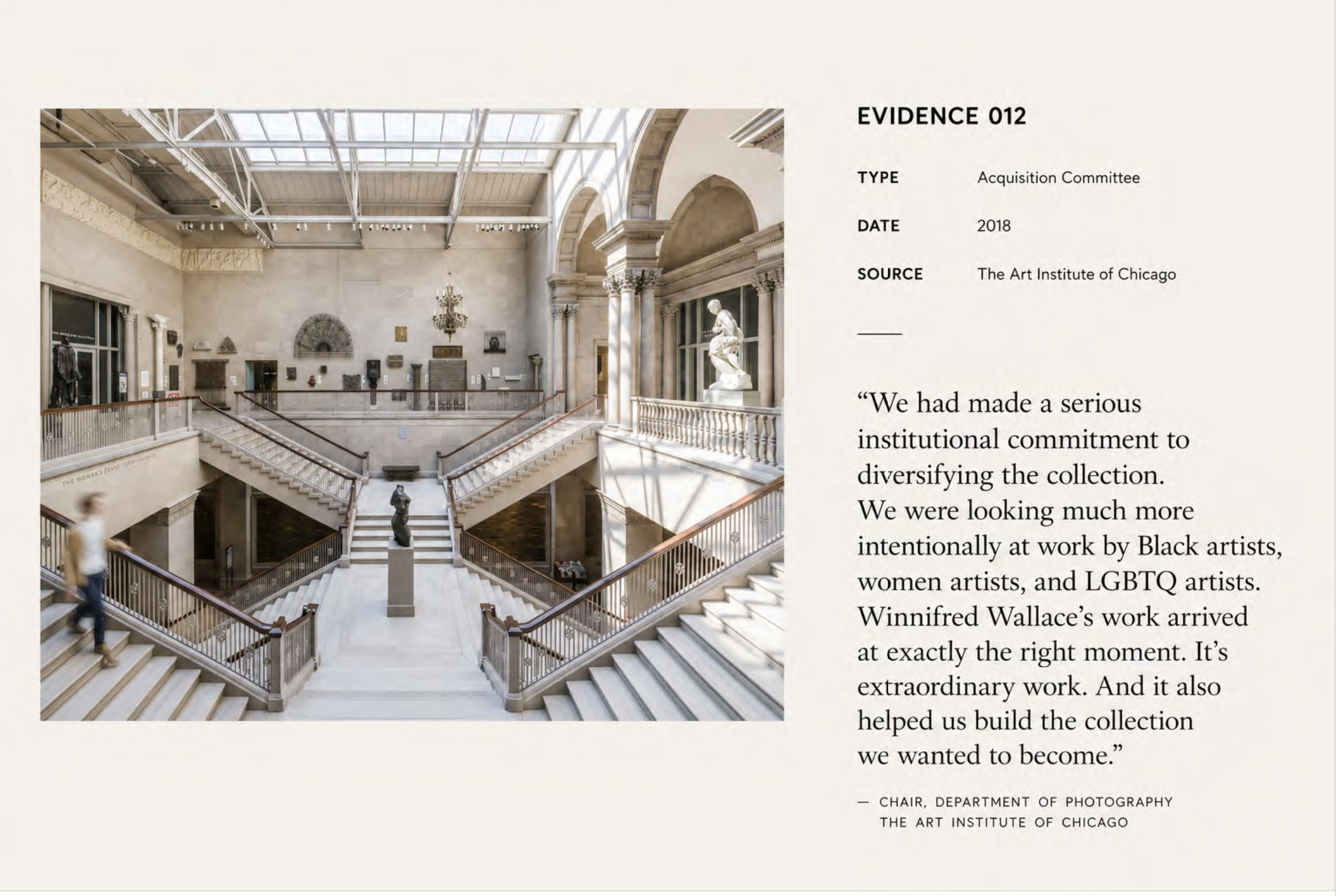 Interior view of a museum or gallery with a central staircase and multiple levels, bright natural light from a glass ceiling, classical architecture details, sculptures, and wall-mounted art pieces.