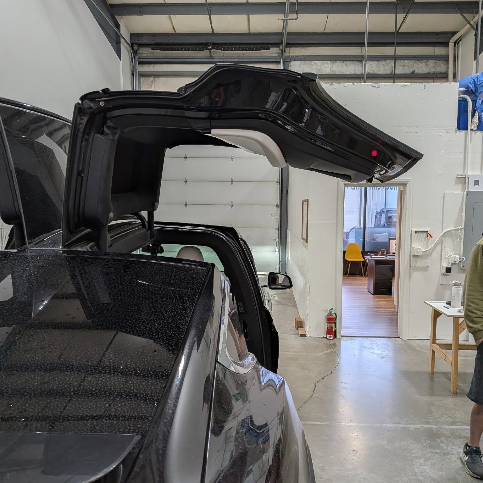 Even if your doors go like this, we can help! This Tesla Model X got a new window regulator.

Give us a call or text @(509)295-7035

#tesla #repair