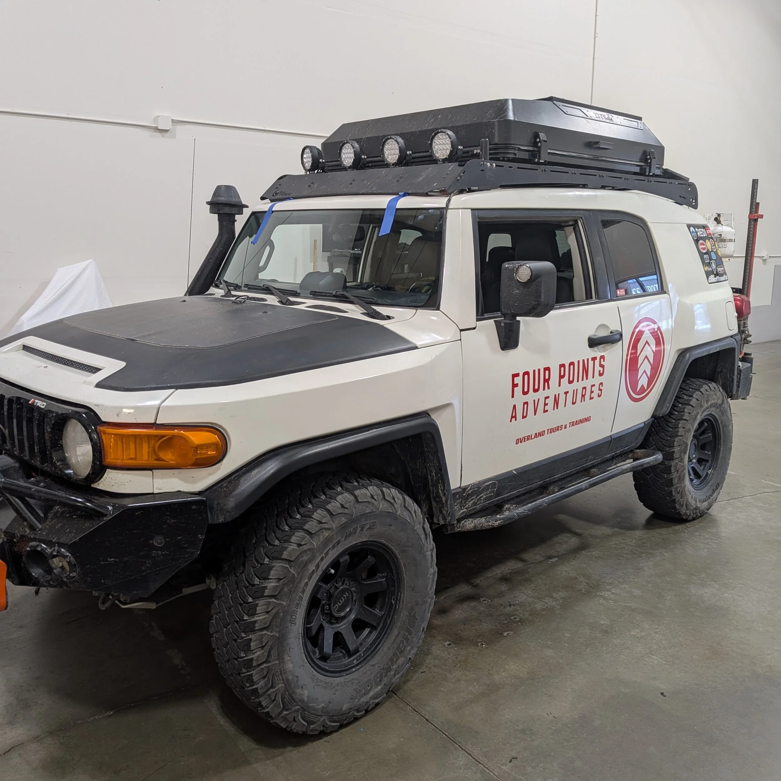 Just installed a new windshield on this Toyota FJ Cruiser. Check out @fourpointsadventures to see it in action!