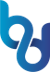 Big Denominator logo: Abstract blue b and d letters on a white background