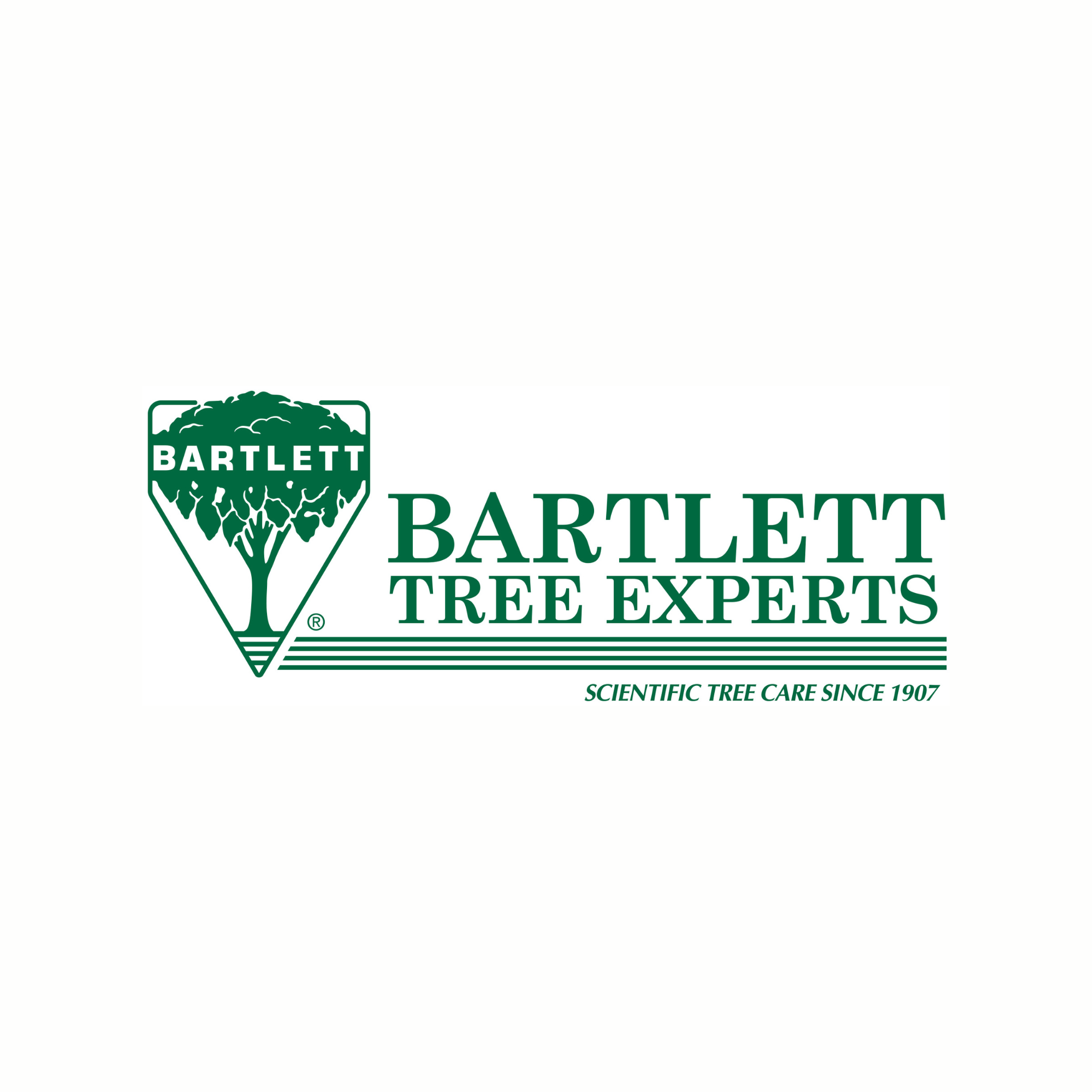 Logo of Bartlett Tree Experts with green tree illustration and text 'Bartlett Tree Experts' and tagline 'Scientific Tree Care Since 1907'.