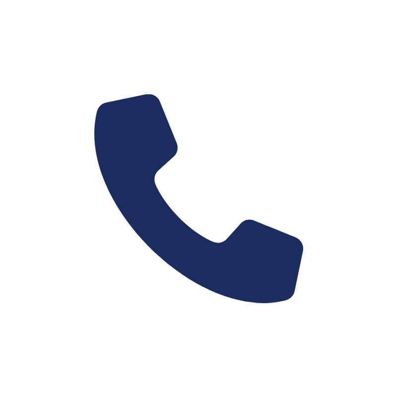 Icon of a black telephone receiver on a white circular background