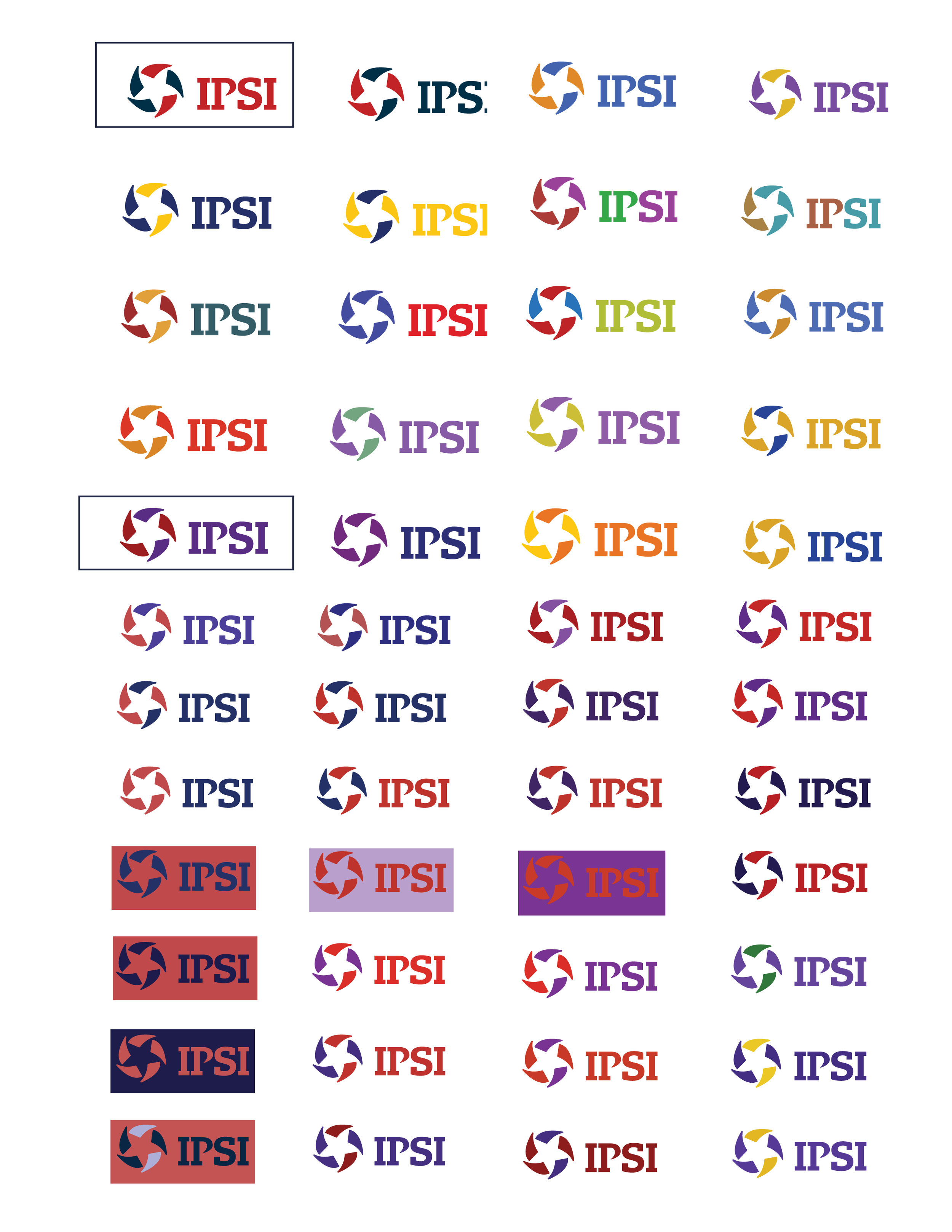 I played with different colors and how to colorize the logo. Landing on Red and Purple, I had to refine the purple for the red background due to the red drowning it out. I also wanted to have the purple be slightly blue, as IPSI is a veteran owned co