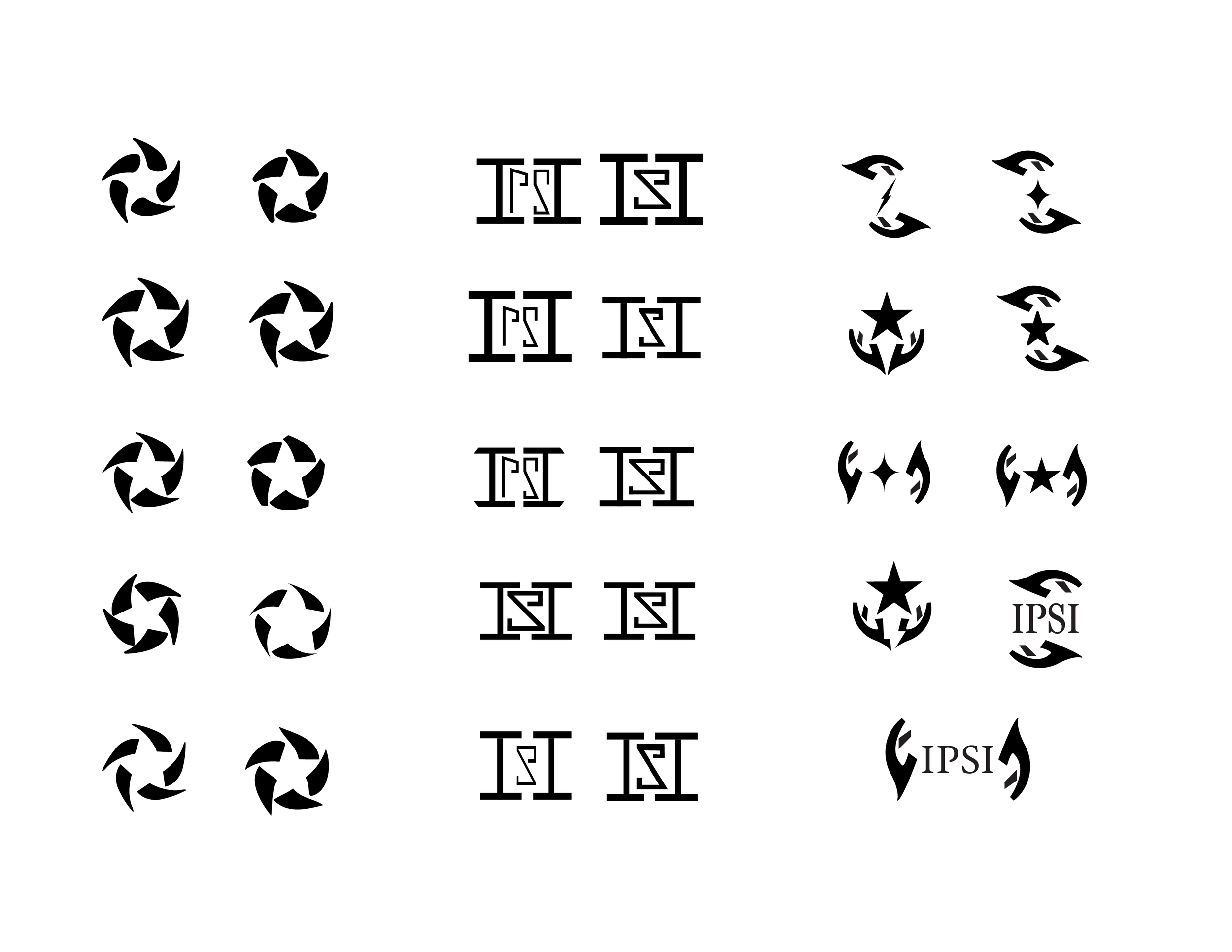 After choosing three logo designs I started, digitalizing them and refining them. 
I ultimately ended up choosing the star being made by forms that represents the turbines in generators making energy.