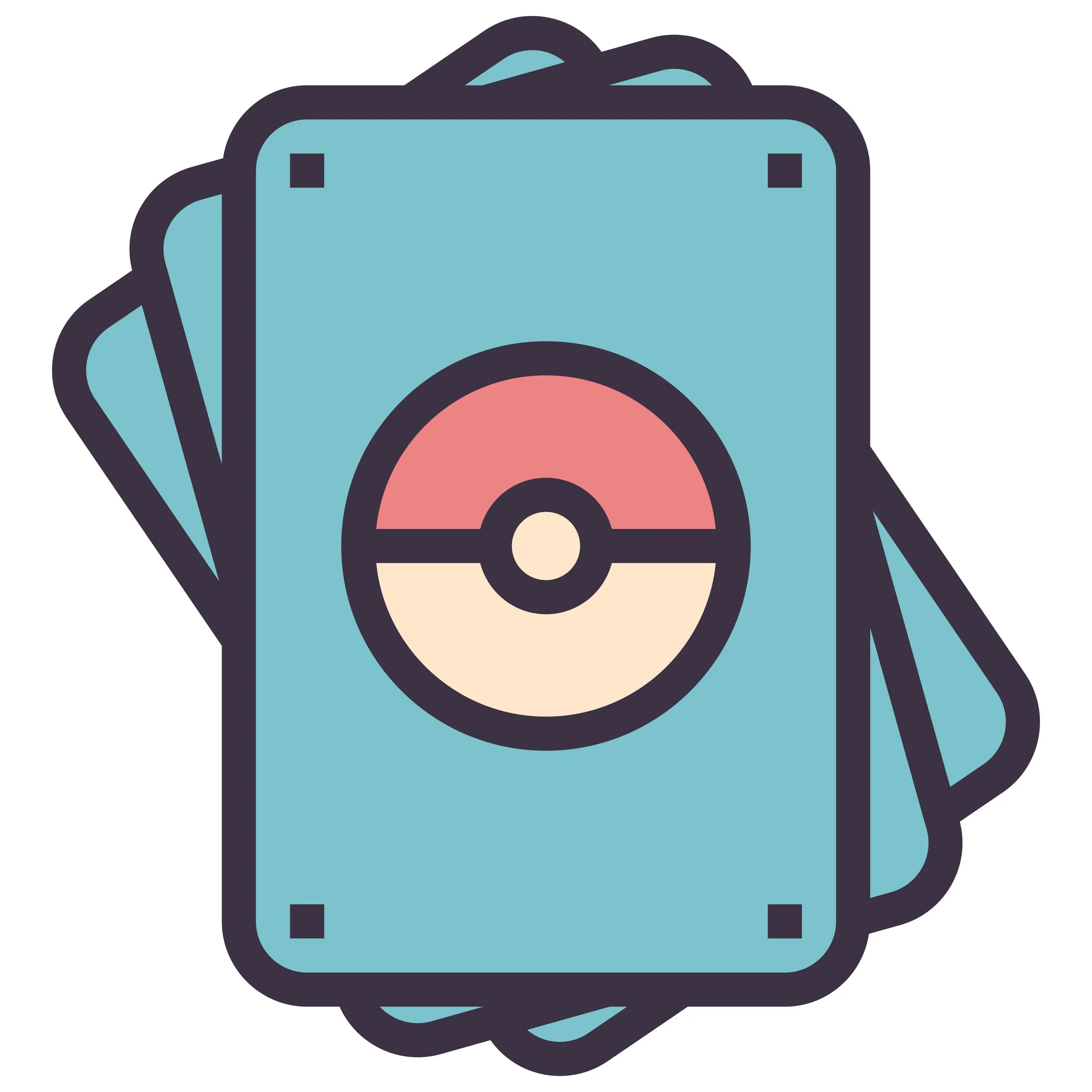 Illustration of a camera with a blue body, black outline, and a pink lens, depicted in a simplified, cartoon style.