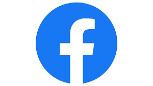 Facebook logo with a white lowercase 'f' in a blue circle