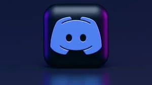 Discord logo with a stylized smiling face on a dark background