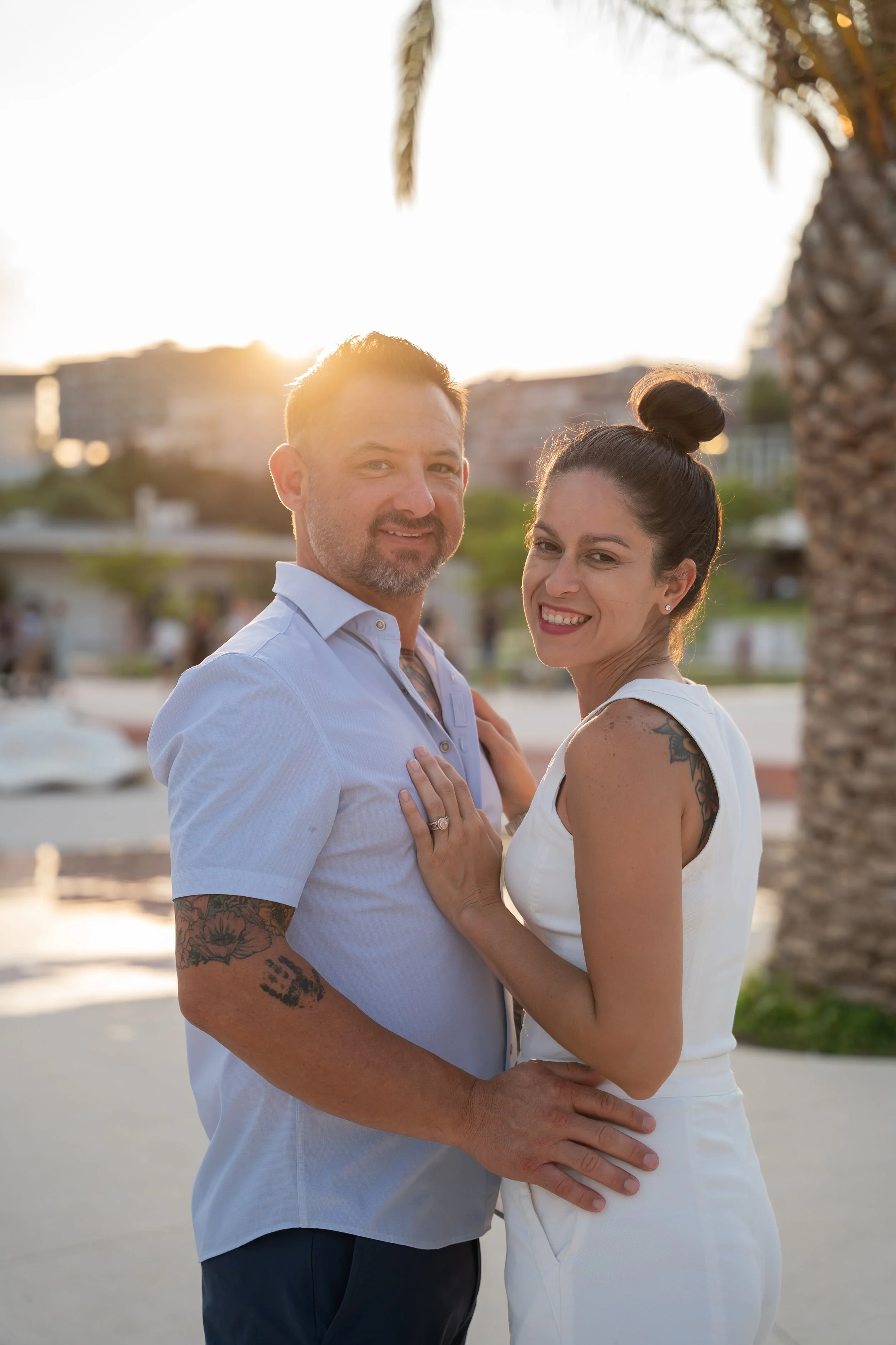 Husband and wife enjoying time in Split, Croatia on a vacation away from their business