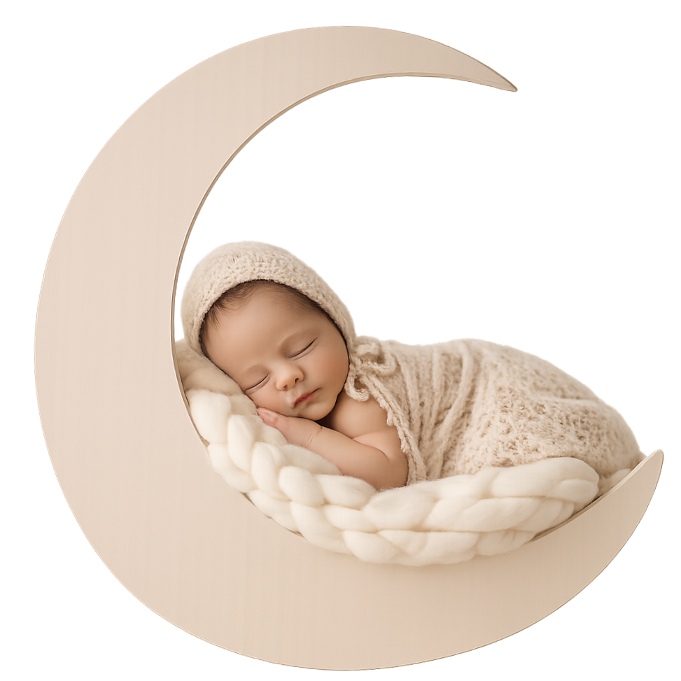 peaceful sleeping newborn baby in soft neutral setting representing gentle baby sleep support and healthy sleep habits