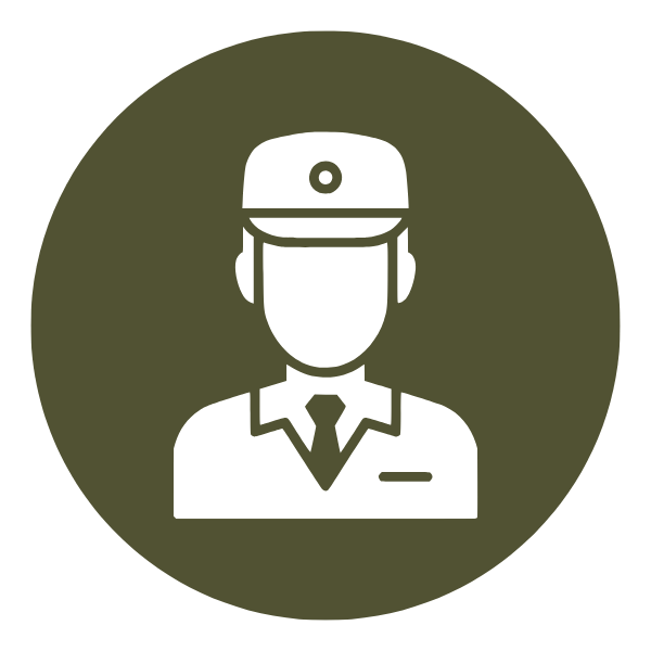 Icon of a military officer wearing a uniform and cap