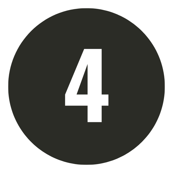 Number four in white on a dark circular background.