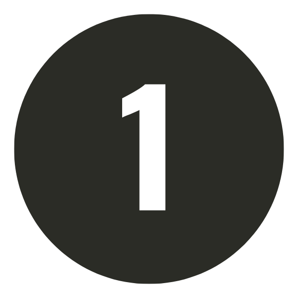 Number one inside a dark blue circle with a black background